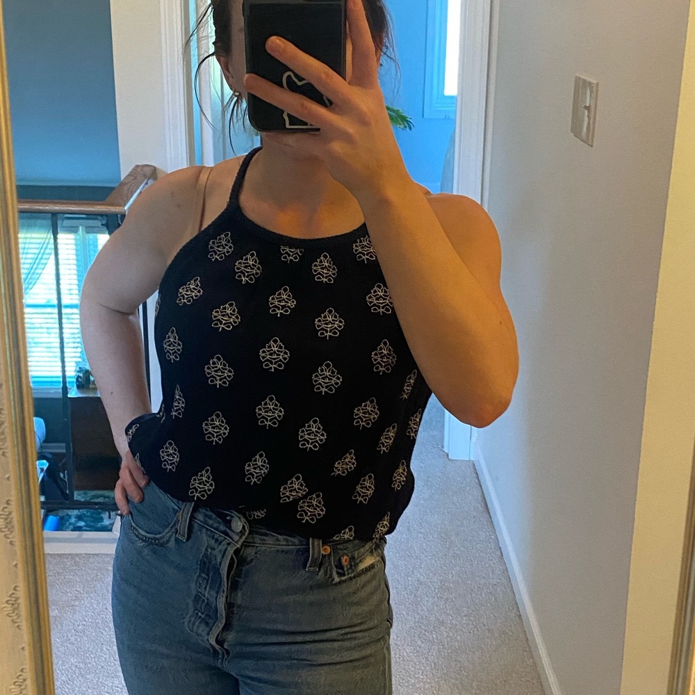 Francesca’s Racerback tank with embroidery